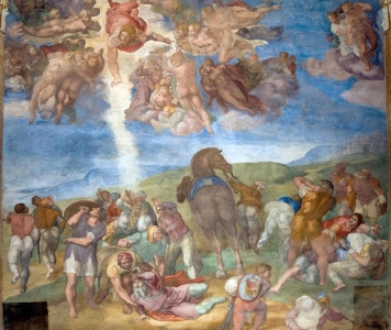 Michał Anioł (Michelangelo Buonarroti) „Nawrócenie św. Pawła”, fresk, 1542–154 Michał Anioł (Michelangelo Buonarroti) „Nawrócenie św. Pawła”, fresk, 1542–154