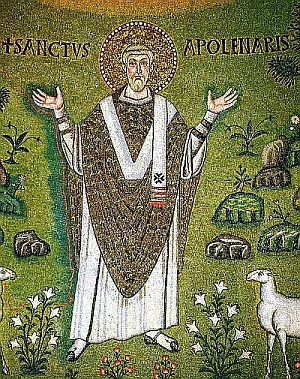Mozaika bizantyjska z VI wieku w bazylice Sant’Apollinare in Classe, Rawenna św. Apolinary